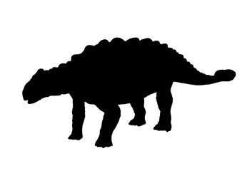 Obraz na płótnie Canvas Vector ankylosaurus silhouette isolated on white background, graphical illustration