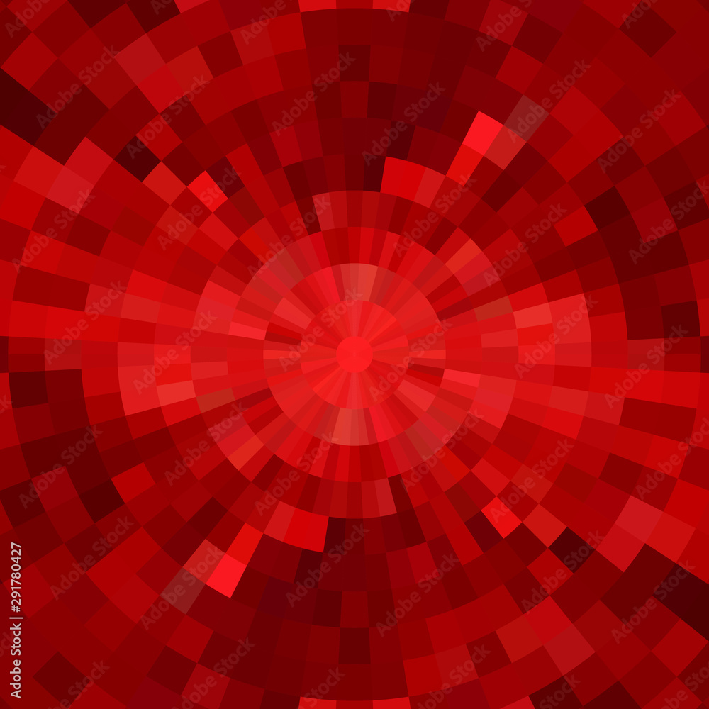 Poster abstract red shiny concentric mosaic vector background.