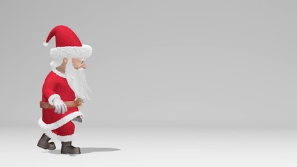 Santa Claus is sneaking. Merry Christmas and Happy New Year 2020 animation. With alpha channel.
