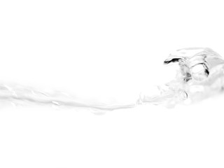Water splash wave on white background