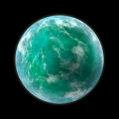 planet sphere globe on black background