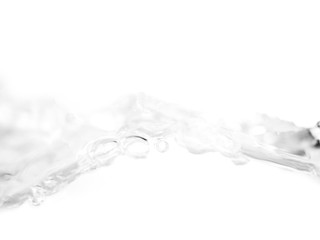 Water splash wave on white background