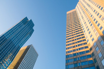 Fototapeta na wymiar La Defense Business Towers, Financial District, Paris, France.