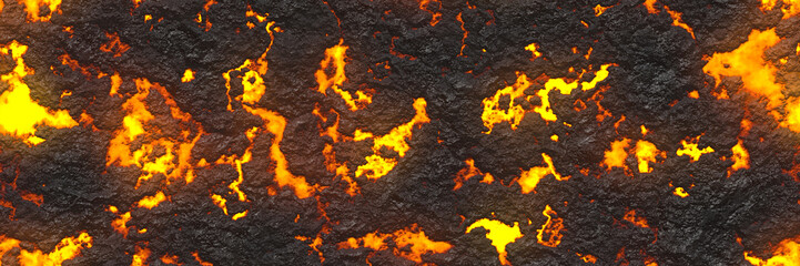 3d illustration. Volcano- background magma