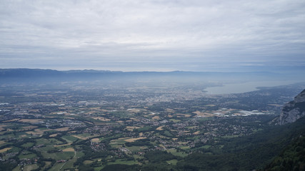 Fototapeta na wymiar lac leman aerial view geneva city