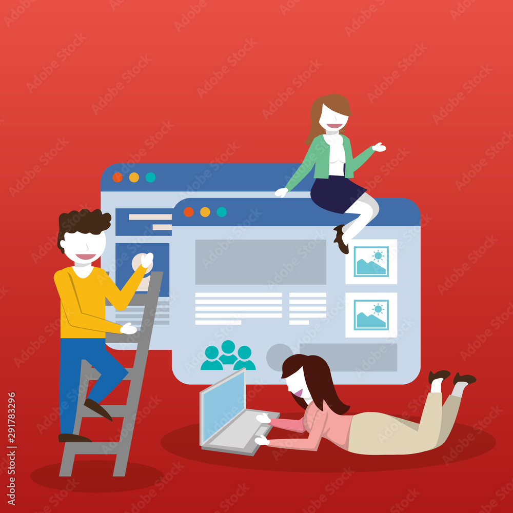 Poster database digital design. vector illustration