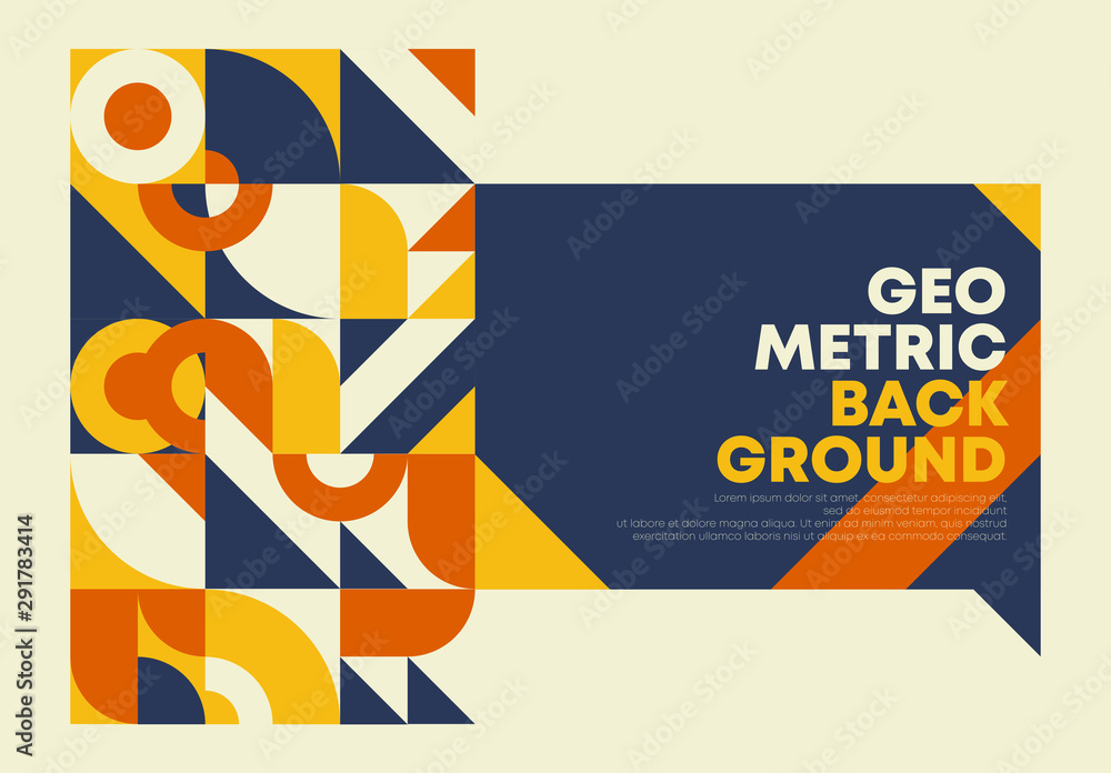 Poster vector background image consisting of retro geometric shapes, geometric background template