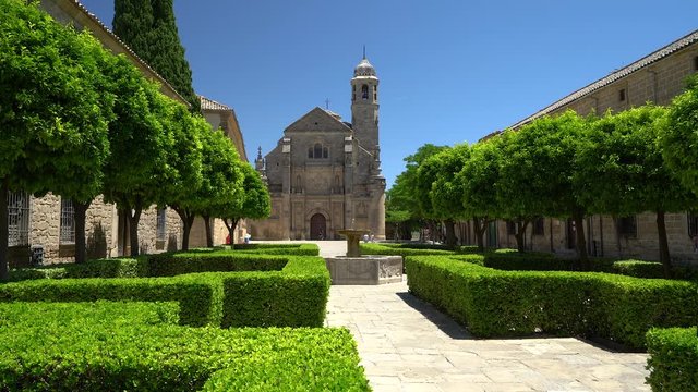 Plaza Vazquez de Molina and the beautiful church "Sacra Capilla del Salvador" in Ubeda, Jaen, Andalusia, Spain.