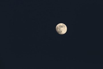 Moon over dark sky