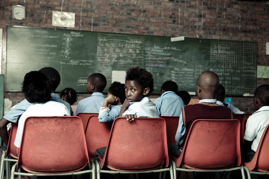 Group Of African School Children Sitting In Class