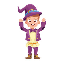 little boy with magician costume character