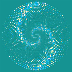 Dotted Colored Vector Spiral Pattern or Texture