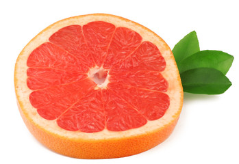 Naklejka na ściany i meble Fresh grapefruit slices, isolated on white background
