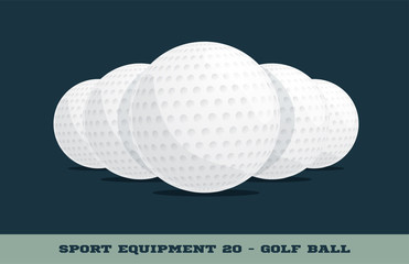Vector golf balls icon. Game equipment. Professional sport, classic ball for official competitions and tournaments. Isolated illustration
