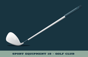 Vector golf club icon. Game equipment. Professional sport, classic golf club for official competitions and tournaments. Isolated illustration
