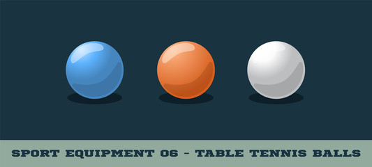 Vector table tennis balls icon. Game equipment. Professional sport, classic ping pong ball for official competitions and tournaments. Isolated illustration