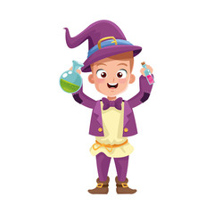 little boy with magician costume character