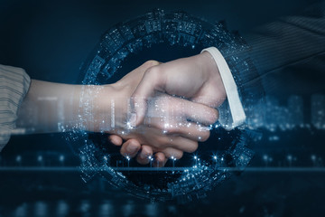 Fototapeta premium Businessmen shaking hands .
