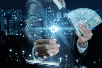 Fototapeta premium The concept of the business idea and financial success.