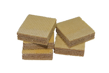 chocolate wafers isolated on white background