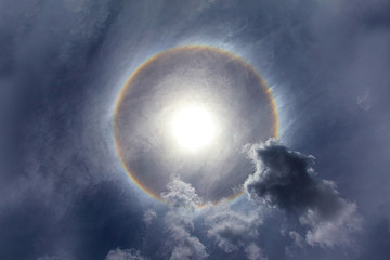 Sun with rainbow ring 