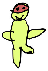 Funny simple childrens drawing - vector art