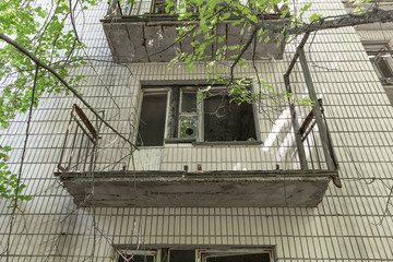 Verlassenes Wohnhaus in der radioaktiven Tschernobyl-Sperrzone in Belarus (WeiÃŸrussland)