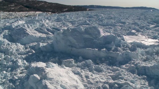 Glacial landscape, helicopter point of view