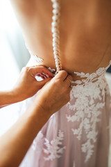 friend buttons white bridesmaid dress