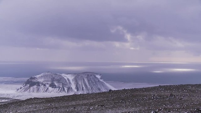 Wide, mountain in Iceland tundra