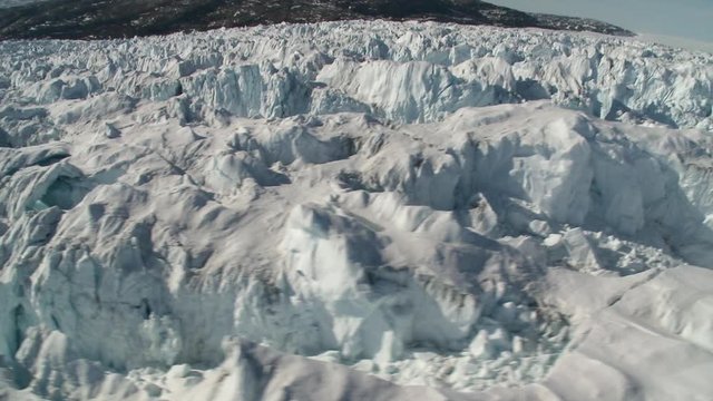 Store Glacier in Greenland, helicopter point of view