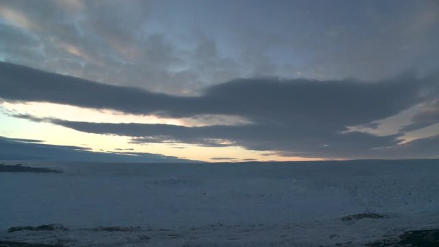 Wide, sunset timelapse over tundra
