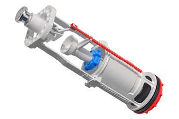 Toilet flush valve, 3D rendering