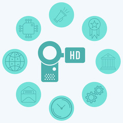 Camcorder vector icon sign symbol