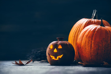Jack o Lantern - autumn Halloween holiday concept background