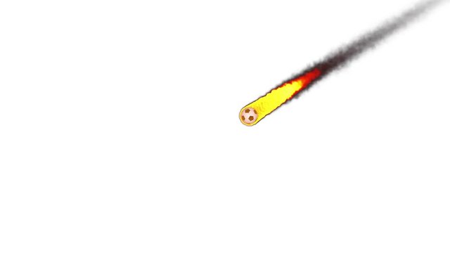 Transition Animated soccer Ball on Fire in alpha channel.
