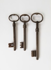 Original collection keys for old door locks in houses and gates