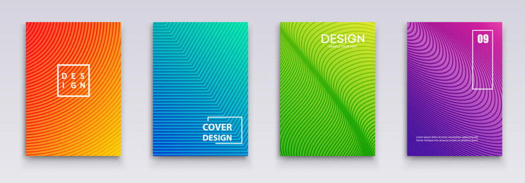 Vector Minimal covers design. Geometric halftone gradients.