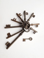 Original collection keys for old door locks in houses and gates