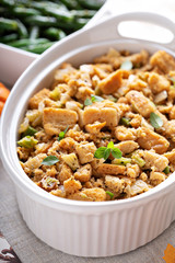 Herbed bread stuffing with celery, side dish recipe