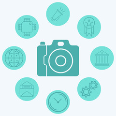 Camera vector icon sign symbol