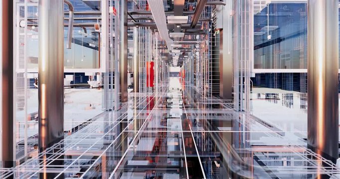 Visualization of the concept of BIM model utilities of the building 