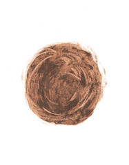Brown chaotic stain. Decorative element for scrapbook, banner, poster, cards.