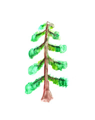Colorful decorative illustration of fir-tree for scrapbook, banner, poster, cards.