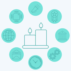 Candle vector icon sign symbol