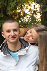 Fototapeta premium Happy and beautiful young couple in love