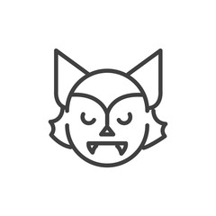 vampire face trick or treat happy halloween line style