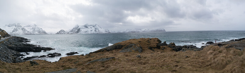 Fototapeta na wymiar Panorama of the Norwegian landscape