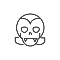 dracula face trick or treat happy halloween line style