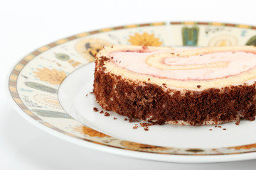 Piece of Yogurt cream cake